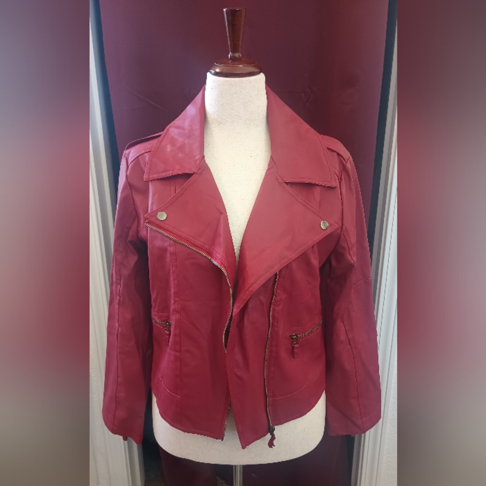 Red leather jacket